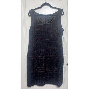 NWT Tahari Arthur S. Levine Black-Red Tweed Womens Dress Sz 16 Formal * Workwear